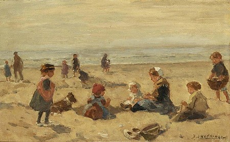 Дети общаются на пляже. Akkeringa Johannes - Playing on the beach